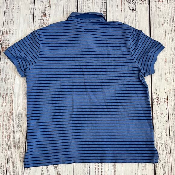 Polo Ralph Lauren Custom Slim Fit Striped Stretch Polo Men’s XL Blue Navy - Picture 2 of 7